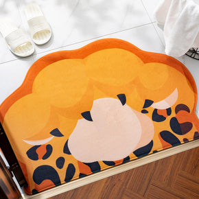05 Animal Paw Shape Irregular Shape Flannel Modern Patterned Simplicity Entryway Doormat Rugs Kitchen Bathroom Anti-slip Mats