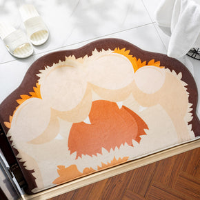 08 Animal Paw Shape Irregular Shape Flannel Modern Patterned Simplicity Entryway Doormat Rugs Kitchen Bathroom Anti-slip Mats