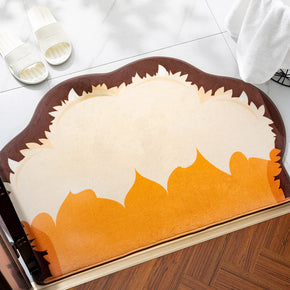09 Animal Paw Shape Irregular Shape Flannel Modern Patterned Simplicity Entryway Doormat Rugs Kitchen Bathroom Anti-slip Mats