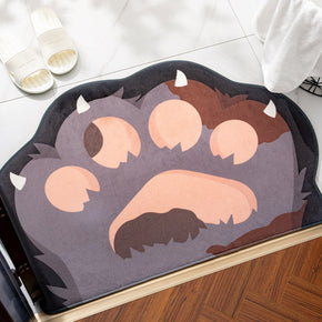 10 Animal Paw Shape Irregular Shape Flannel Modern Patterned Simplicity Entryway Doormat Rugs Kitchen Bathroom Anti-slip Mats