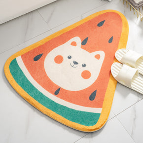 Fruit Irregular Shape Watermelon Flannel Modern Patterned Simplicity Entryway Doormat Rugs Kitchen Bathroom Anti-slip Mats