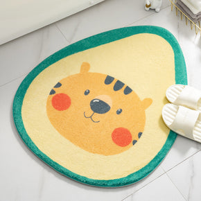Fruit Irregular Shape Avocado Flannel Modern Patterned Simplicity Entryway Doormat Rugs Kitchen Bathroom Anti-slip Mats