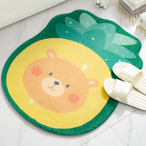 Fruit Irregular Shape Pineapple Flannel Modern Patterned Simplicity Entryway Doormat Rugs Kitchen Bathroom Anti-slip Mats