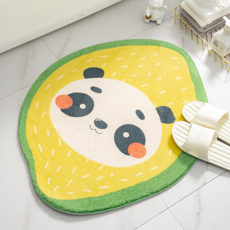 Fruit Irregular Shape Lemon Flannel Modern Patterned Simplicity Entryway Doormat Rugs Kitchen Bathroom Anti-slip Mats