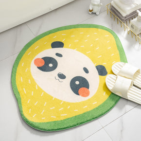 Fruit Irregular Shape Lemon Flannel Modern Patterned Simplicity Entryway Doormat Rugs Kitchen Bathroom Anti-slip Mats