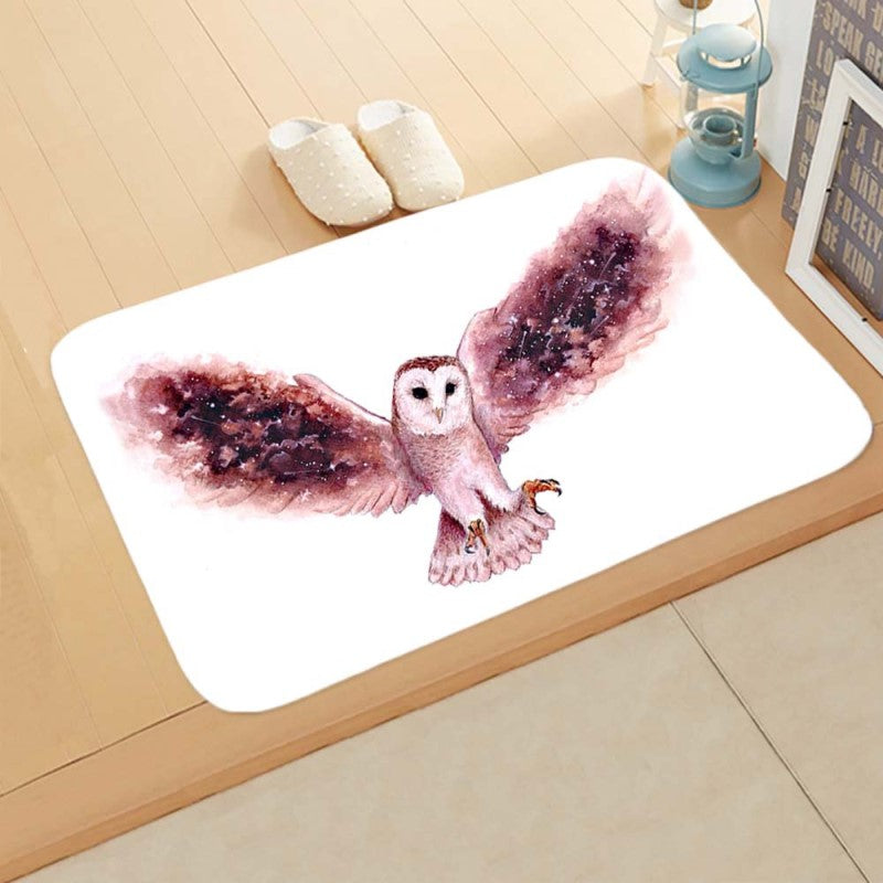 Owl Flannel Lovely Modern Patterned Simplicity Entryway Doormat Rugs Kitchen Bathroom Anti-slip Mats