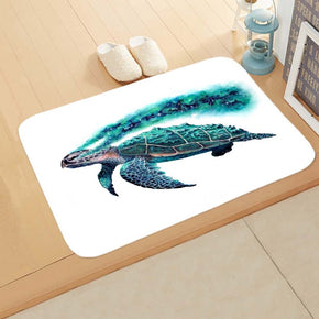 Green Sea Turtle Flannel Lovely Modern Patterned Simplicity Entryway Doormat Rugs Kitchen Bathroom Anti-slip Mats