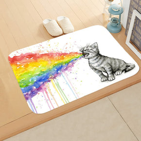 Kitty Flannel Rainbow Lovely Modern Patterned Simplicity Entryway Doormat Rugs Kitchen Bathroom Anti-slip Mats