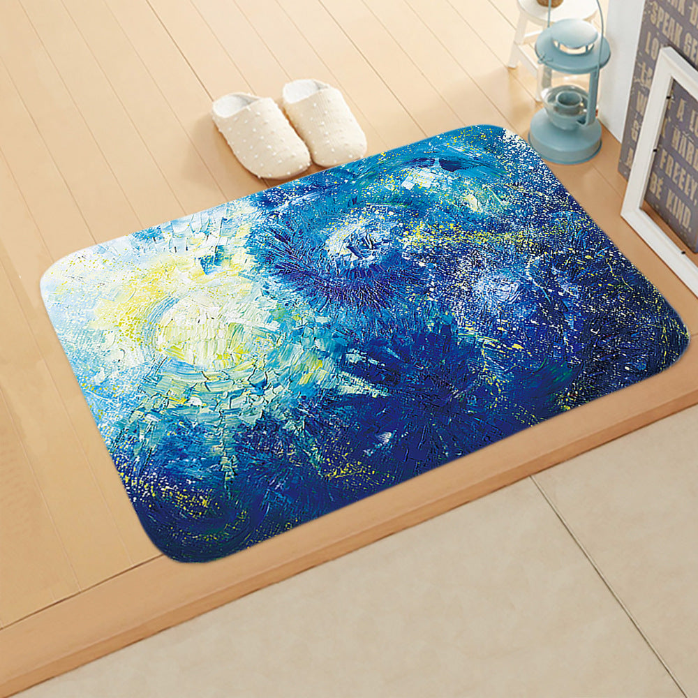 Oil Painting Printed Pattern Modern Simplicity Entryway Doormat Rugs Kitchen Bathroom Anti-slip Mats 04