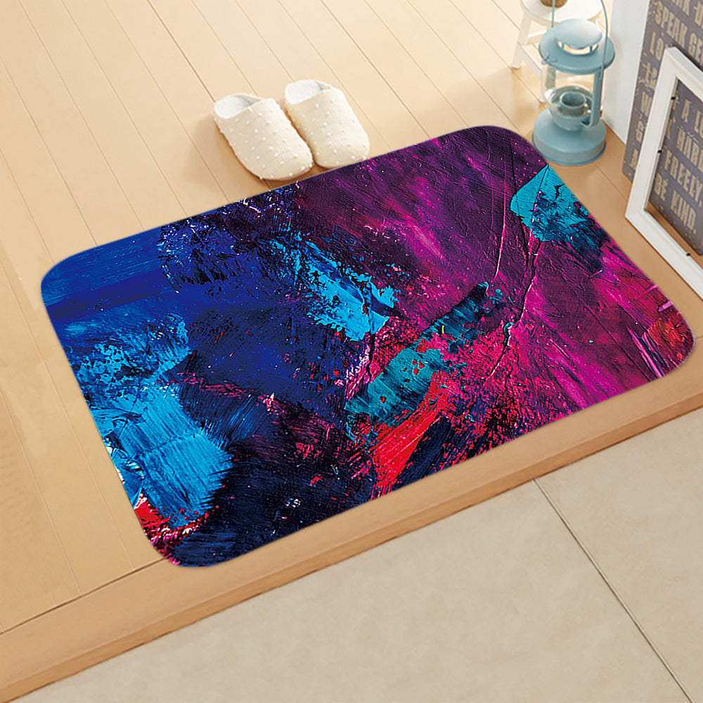 Oil Painting Printed Pattern Modern Simplicity Entryway Doormat Rugs Kitchen Bathroom Anti-slip Mats 15