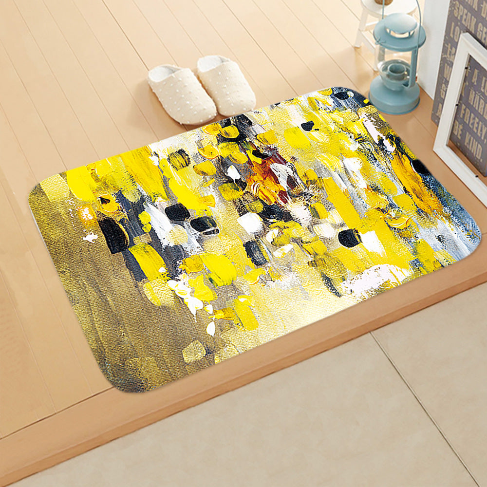 Oil Painting Printed Pattern Modern Simplicity Entryway Doormat Rugs Kitchen Bathroom Anti-slip Mats 19