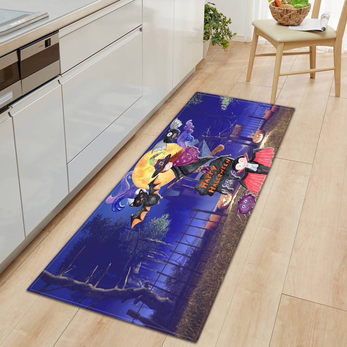 Halloween Series Pattern Entryway Doormat Runners Rugs Kitchen Bathroom Anti-slip Mats 04