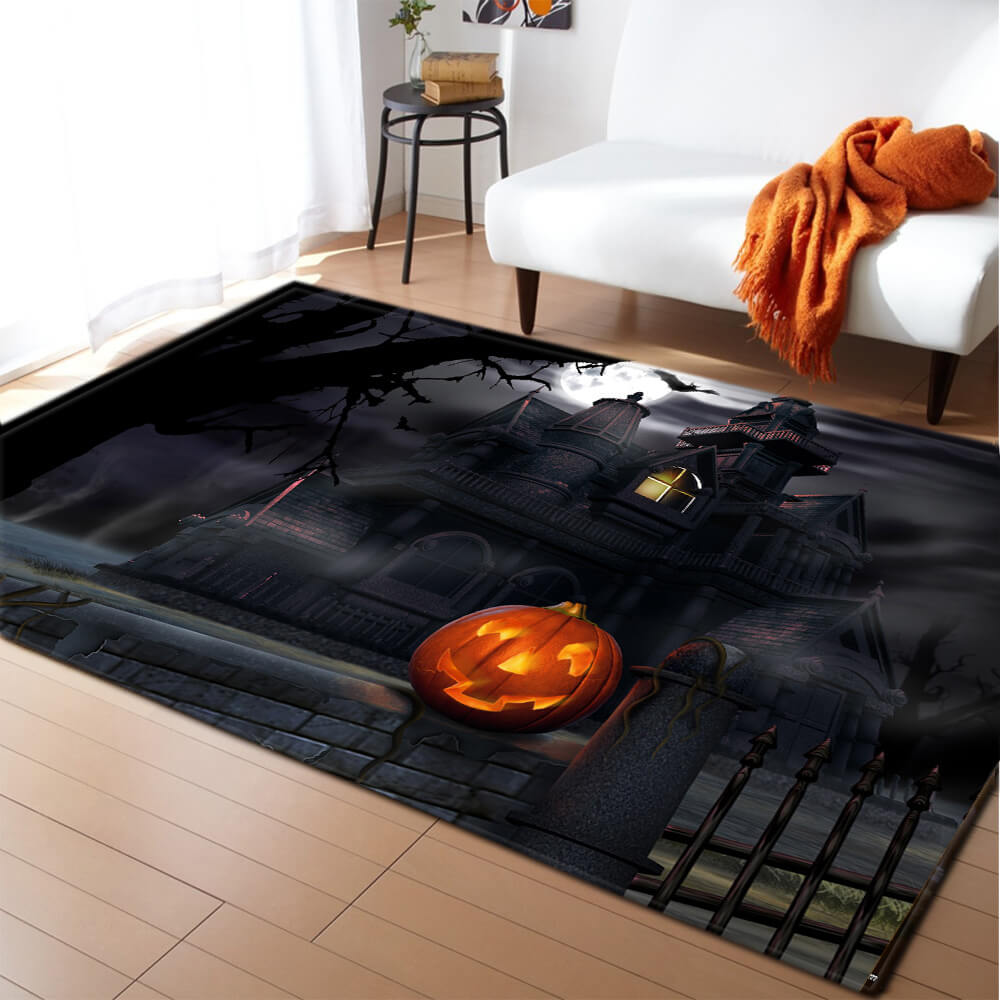 Halloween Flannel Living Room Carpets for Party Holiday Decoration