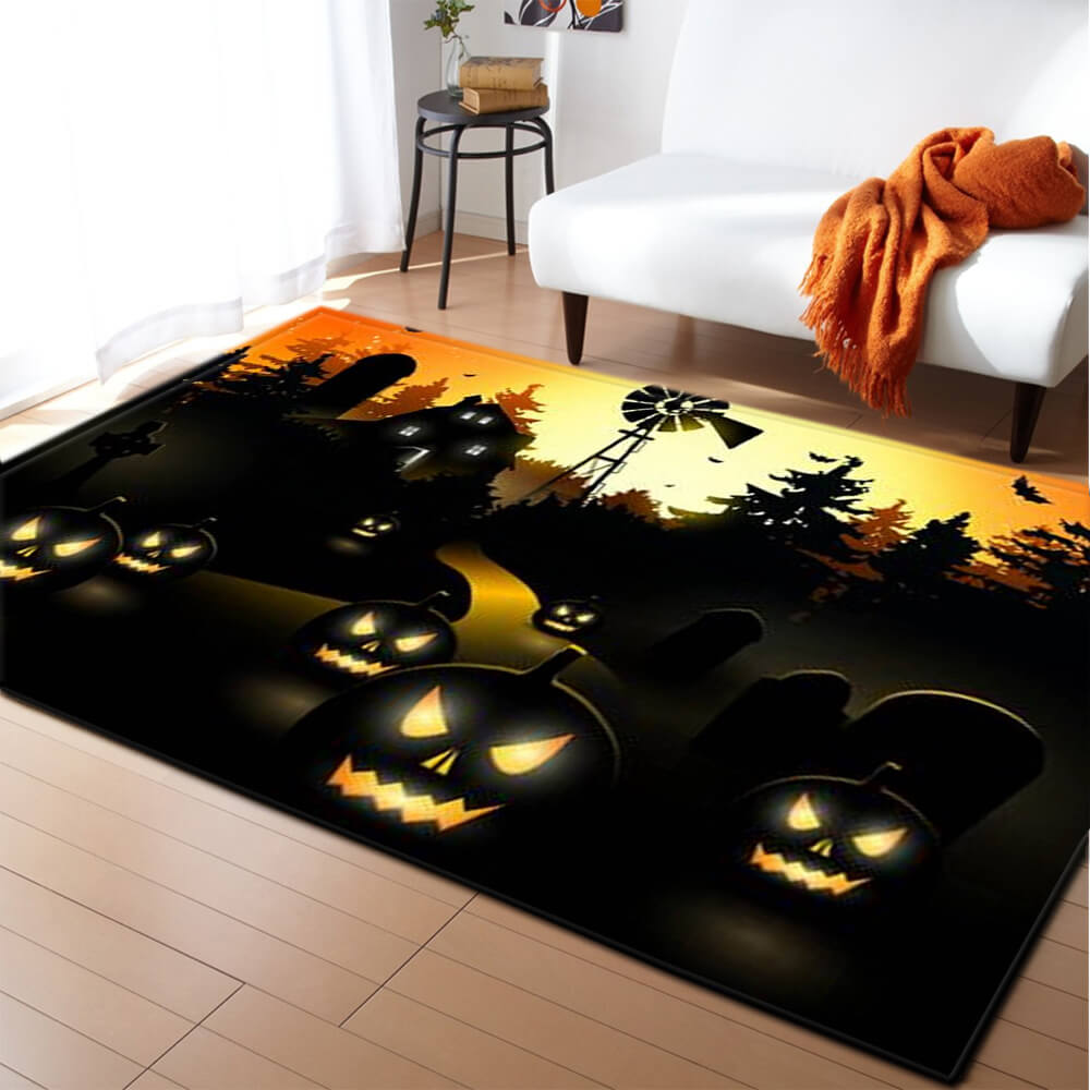 Halloween Flannel Living Room Carpets for Party Holiday Decoration