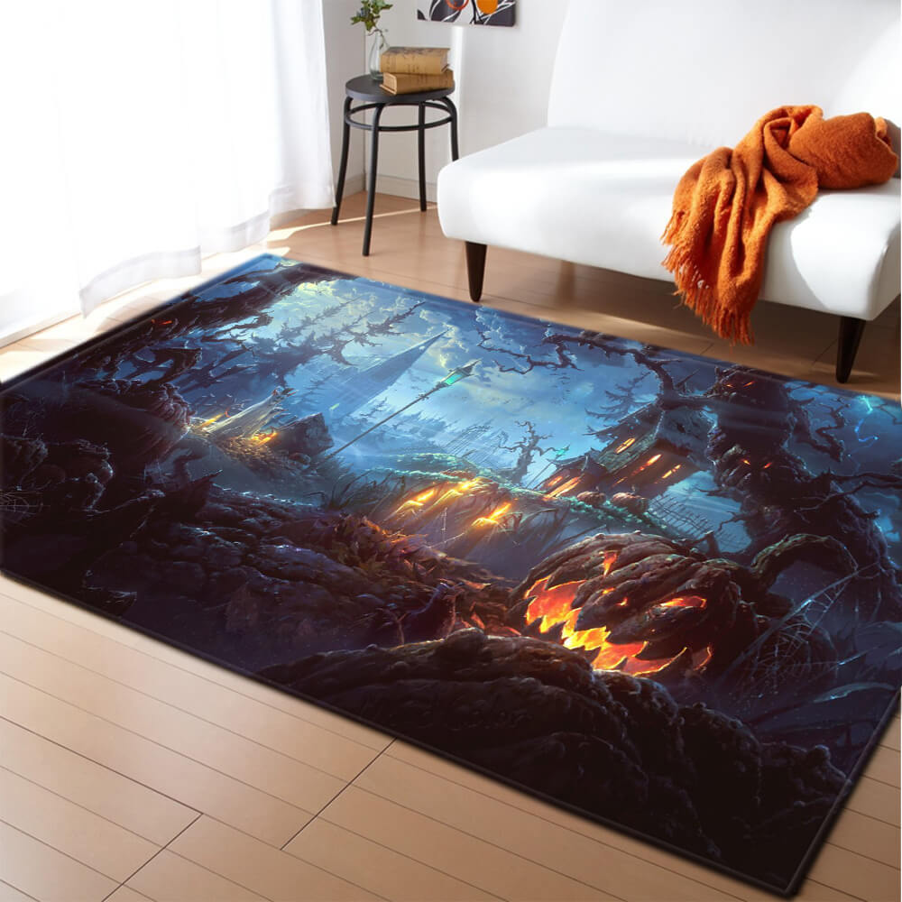 Halloween Flannel Living Room Carpets for Party Holiday Decoration