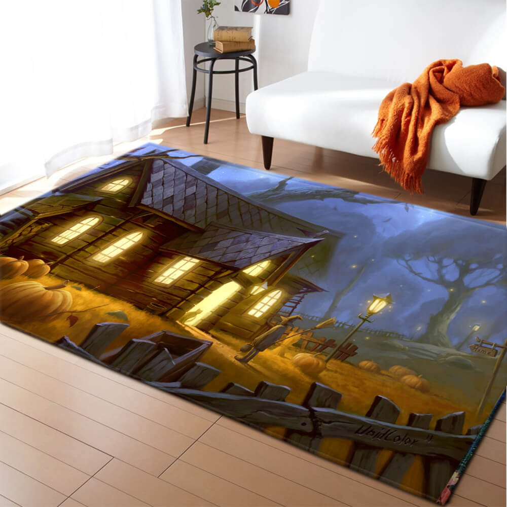 Halloween Flannel Living Room Carpets for Party Holiday Decoration