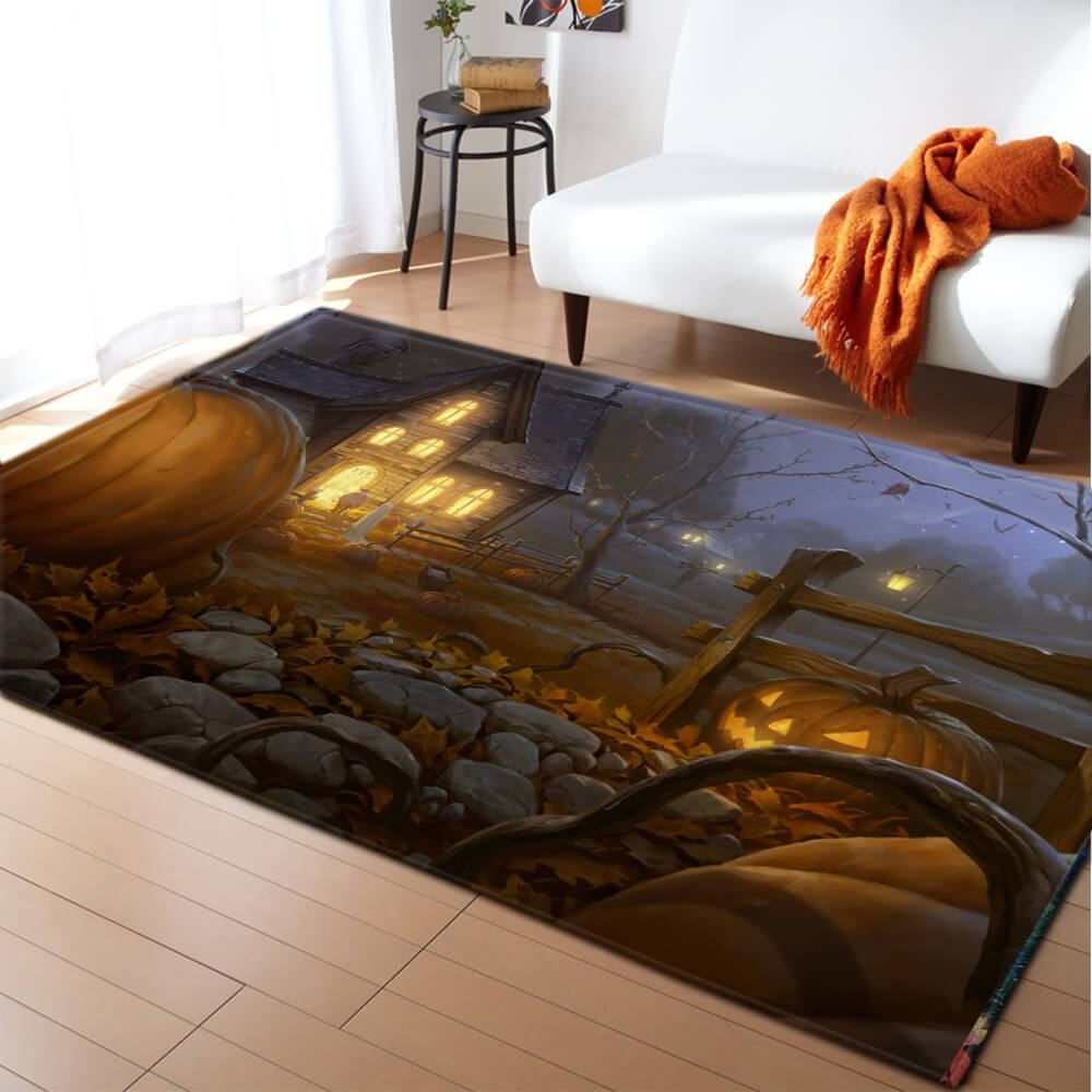 Halloween Flannel Living Room Carpets for Party Holiday Decoration