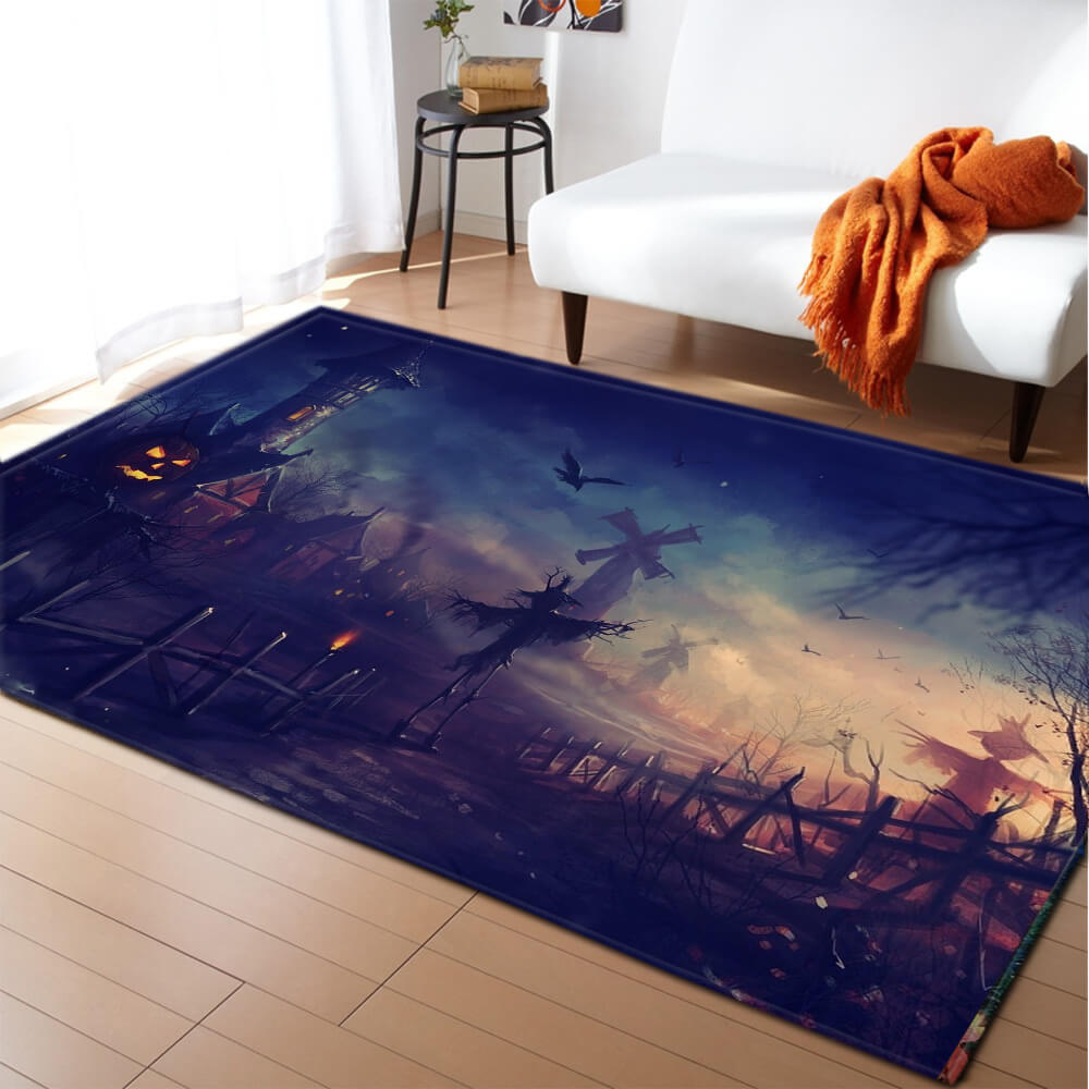 Halloween Flannel Living Room Carpets for Party Holiday Decoration