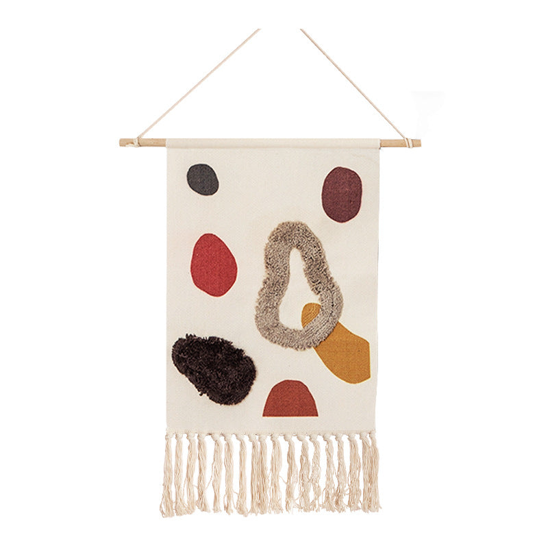 Cotton Hanging Rugs Tapestry with Tassel Handwoven for Bedroom Living Room Hall Wall Decor Art Tapestries