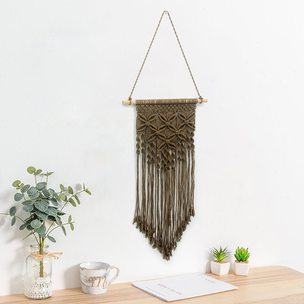 Coffee Colour Butterfly Pattern Cotton Hanging Rugs Tapestry With Tassel Handwoven For Bedroom Living Room Hall Wall Decor Art Tapestries