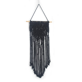 Butterfly Pattern Black Cotton Hanging Rugs Tapestry With Tassel Handwoven For Bedroom Living Room Hall Wall Decor Art Tapestries