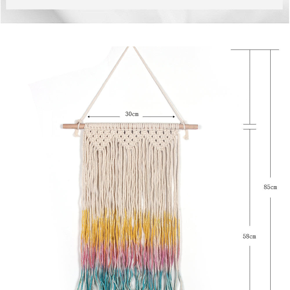 Hand Woven Cotton Hanging Rugs Tapestry With Colourful Tassel Handwoven For Bedroom Living Room Hall Wall Decor Art Tapestries