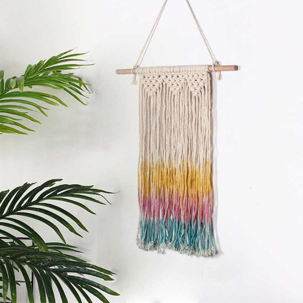 Hand Woven Cotton Hanging Rugs Tapestry With Colourful Tassel Handwoven For Bedroom Living Room Hall Wall Decor Art Tapestries
