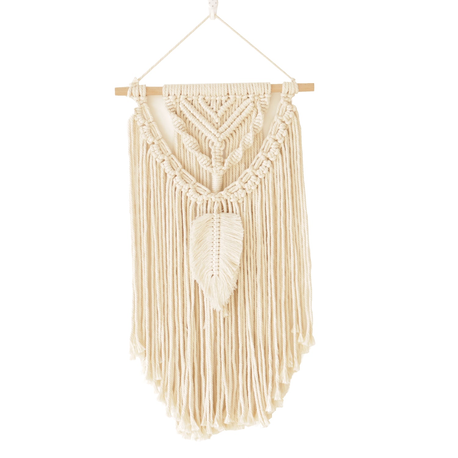 Exquisite Handmade Beige Leaf Ornament Cotton Hanging Rugs Tapestry With Tassel Handwoven For Bedroom Living Room Hall Wall Decor Art Tapestries