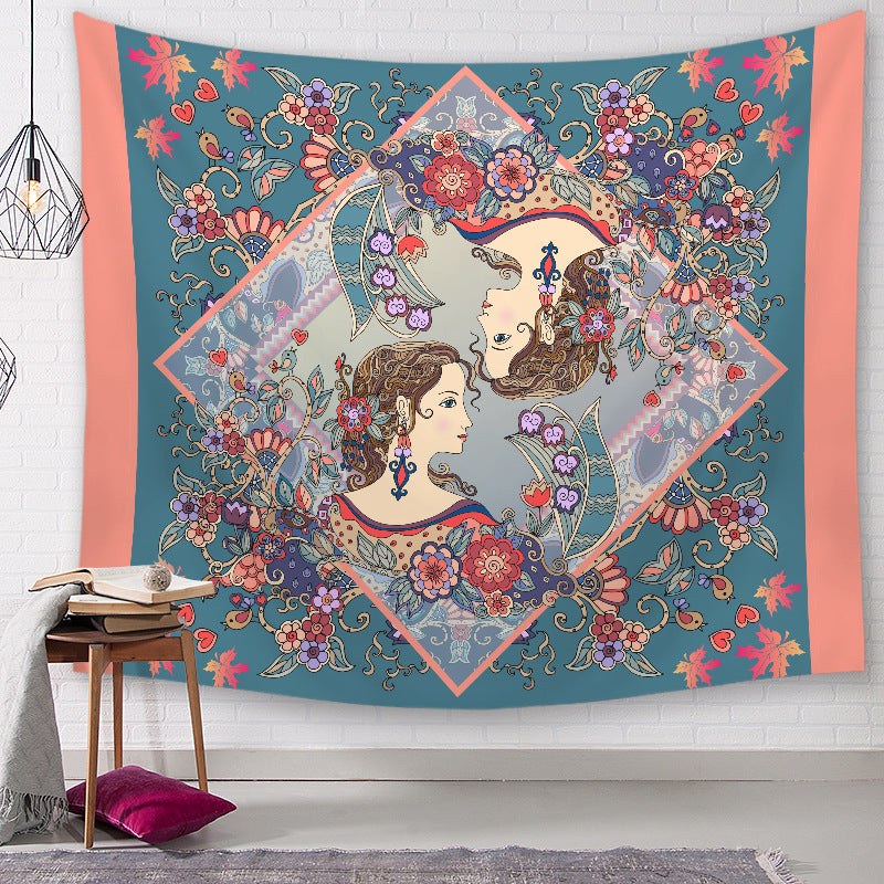 Green Floral Beauty Traditional Patterned Decor Hanging Rugs Wall Art Tapestries for Bedroom Living Room Hall Dorm