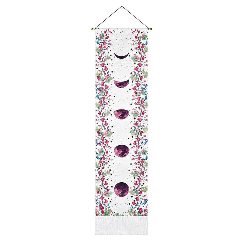 Floral Vines Forest Small Tapestry Wall Hanging with Tassels, Cotton Tapestries Wall Art for Bedroom