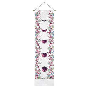 Floral Vines Forest Small Tapestry Wall Hanging with Tassels, Cotton Tapestries Wall Art for Bedroom