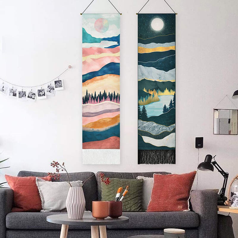 Sunset Tapestries Forest Tree Tapestry Wall Hanging Nature Landscape Tapestry for Room
