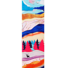 Mountains Nature Landscape Luxury Tapestry Wall Hanging with Tassels, Cotton Tapestries Wall Art for Bedroom