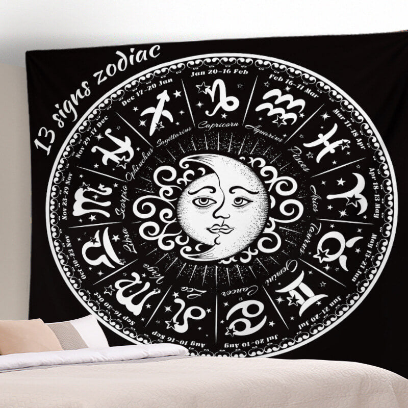 Moon Sun Pattern Sofa Background Wall Decoration Tapestry for Bedroom Living Room Hall 03