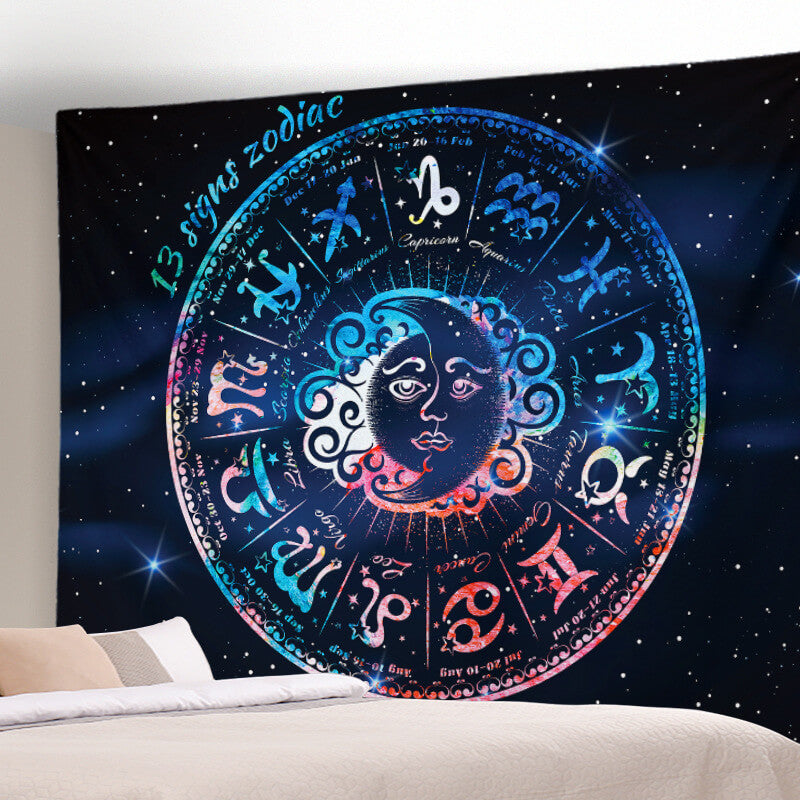 Moon Sun Pattern Sofa Background Wall Decoration Tapestry for Bedroom Living Room Hall 13