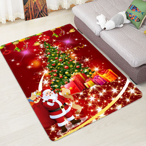Christmas Tree Pattern Red Christmas Entryway Doormat Runners Rugs Kitchen Bathroom Anti-skip Mats