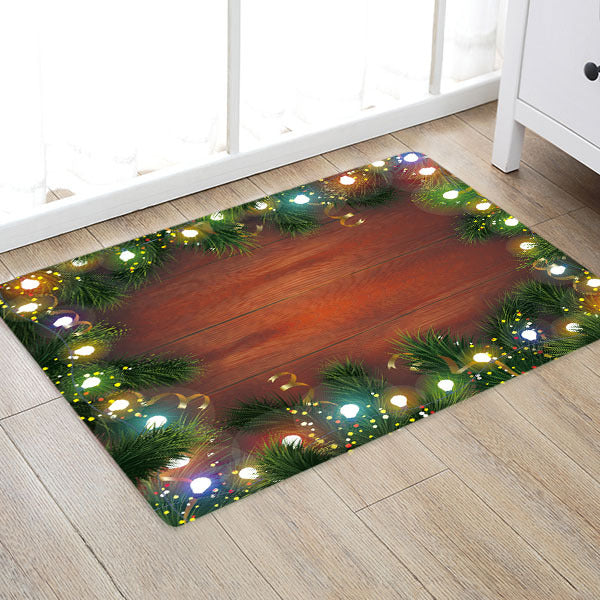 Colourful Lights String Pattern Christmas Entryway Doormat Runners Rugs Kitchen Bathroom Anti-skip Mats