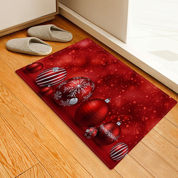 Red Christmas Small Bells Pattern Entryway Doormat Runners Rugs Kitchen Bathroom Anti-skip Mats