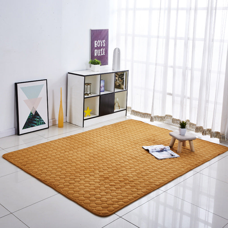 Camel Yellow Modern Thickened Coral Fleece Carpets Anti-Slip Home Decor Rugs for Bedside Entrance Living Room Bedroom