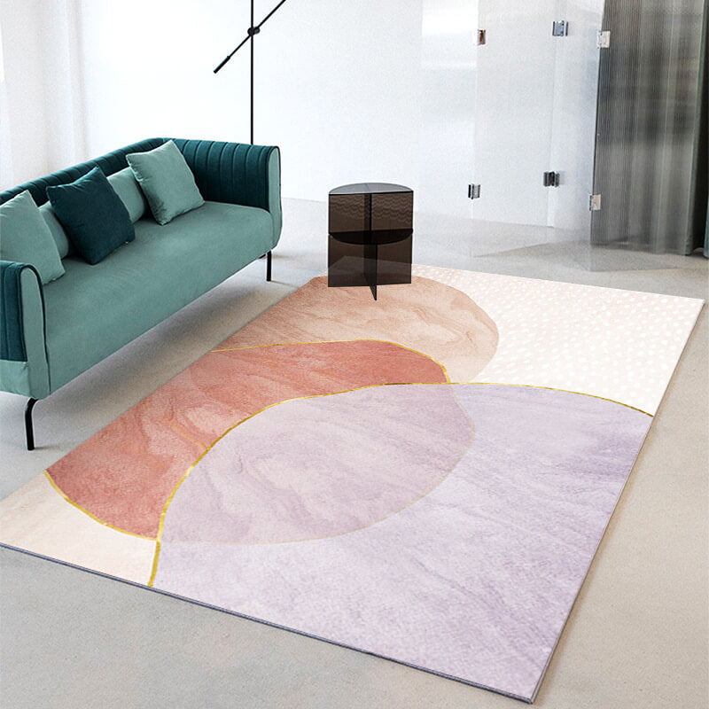 Purple Geometric Print Carpet Simple and comfortable Rugs for Bedroom Living Room