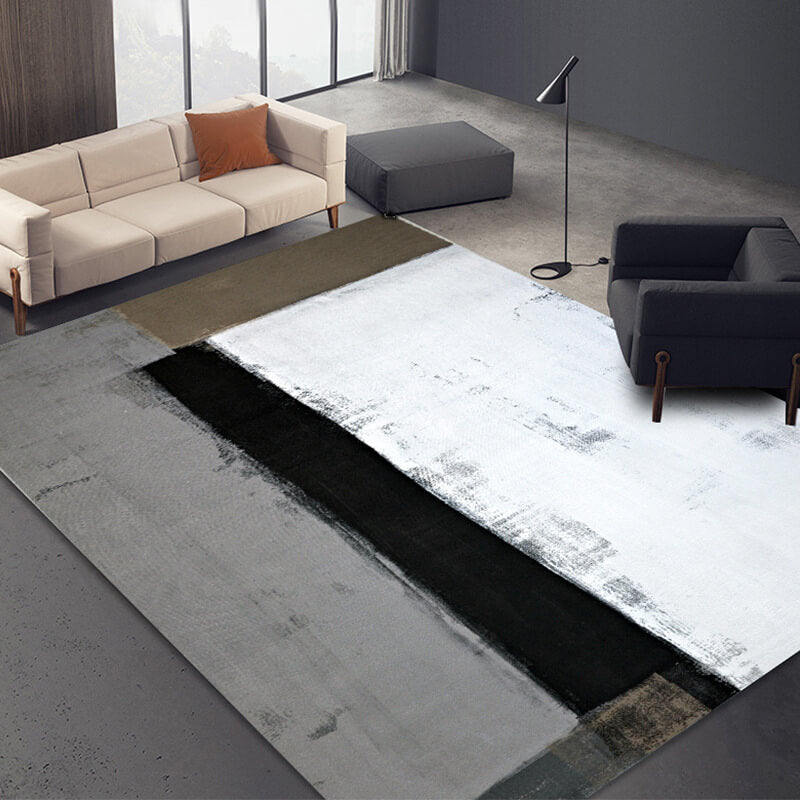 Abstract Gradient Grey Area Rugs for Bedroom Living Room Hall