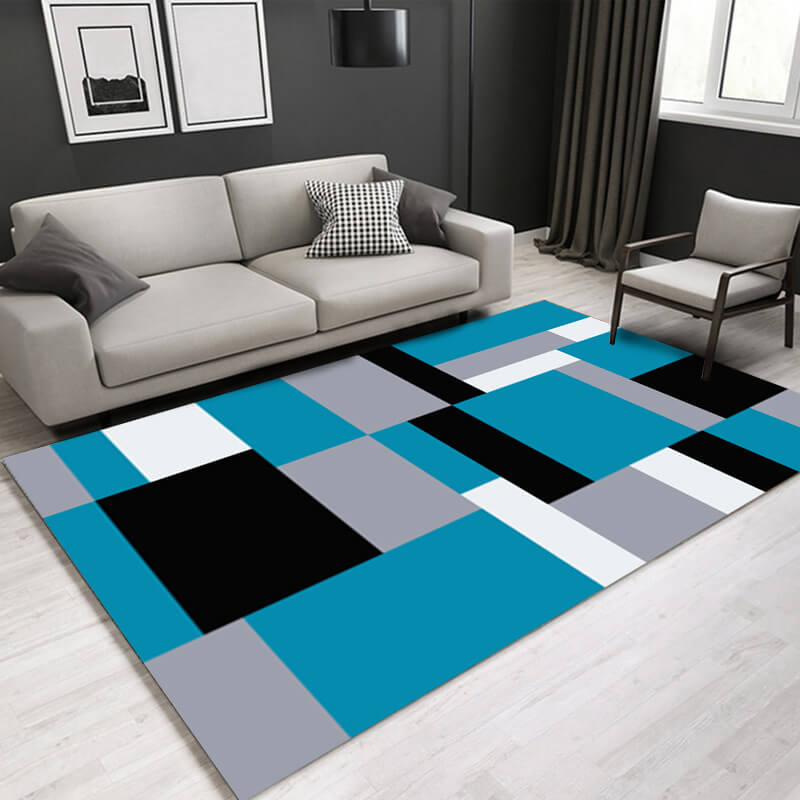 Geometric Square Pattern Area Printed Carpets for Bedroom Living Room Hall