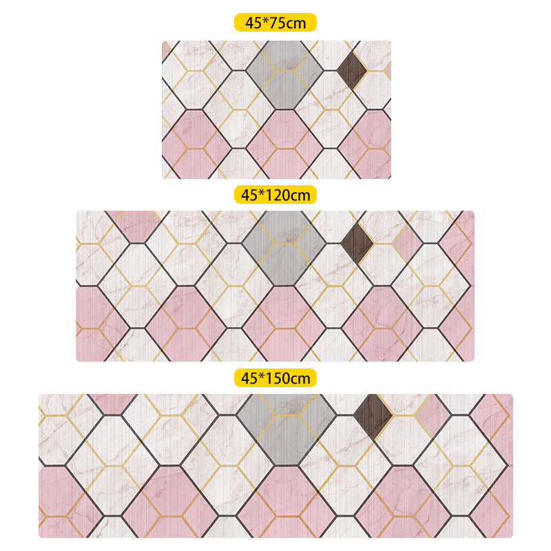 Pink Modern Patterned Geometric Entryway Doormat Runners Rugs Kitchen Bathroom Anti-skip Mats