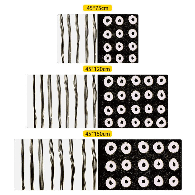 Black and White Modern Patterned Geometric Entryway Doormat Runners Rugs Kitchen Bathroom Anti-skip Mats