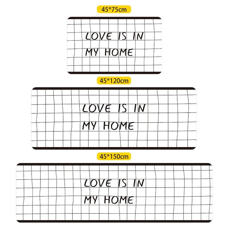Love is in my home  Letters Modern Patterned Geometric Entryway Doormat Runners Rugs Kitchen Bathroom Anti-skip Mats