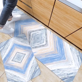 Light Blue Modern Patterned Geometric Entryway Doormat Runners Rugs Kitchen Bathroom Anti-skip Mats