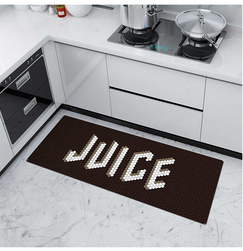 JUICE TEA LETTERS Modern Patterned Geometric Entryway Doormat Runners Rugs Kitchen Bathroom Anti-skip Mats 01