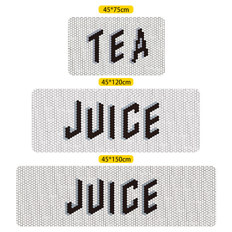 JUICE TEA LETTERS Modern Patterned Geometric Entryway Doormat Runners Rugs Kitchen Bathroom Anti-skip Mats 02