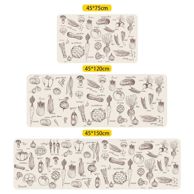 Modern Vegetables Patterned Entryway Doormat Runners Rugs Kitchen Bathroom Anti-skip Mats