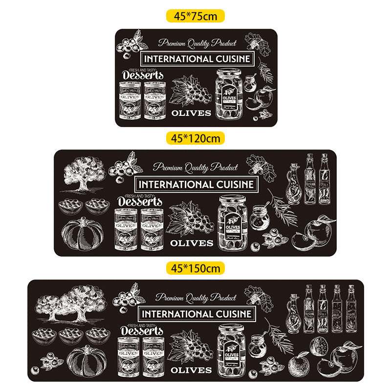 International Cuisine Modern Patterned Entryway Doormat Runners Rugs Kitchen Bathroom Anti-skip Mats